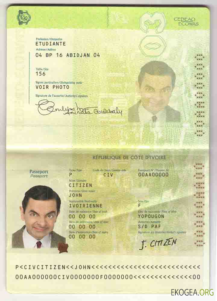 Passeport de Côte d'Ivoire